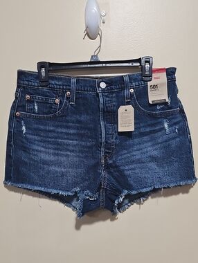 NWT Levi's 501 High Rise Denim Cutoff Shorts Size 32 Button Fly